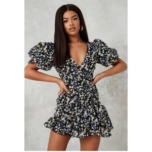 Floral Puff Sleeve Mini Dress 